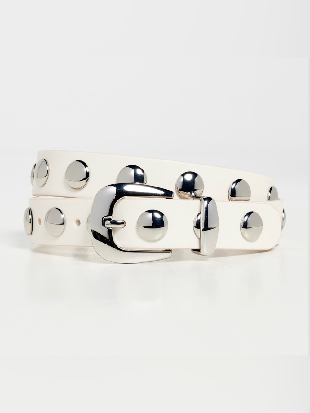 Madewell Clean Western Belt : Dome Studs Women's Belts Ivory : SM, Leather, NWT